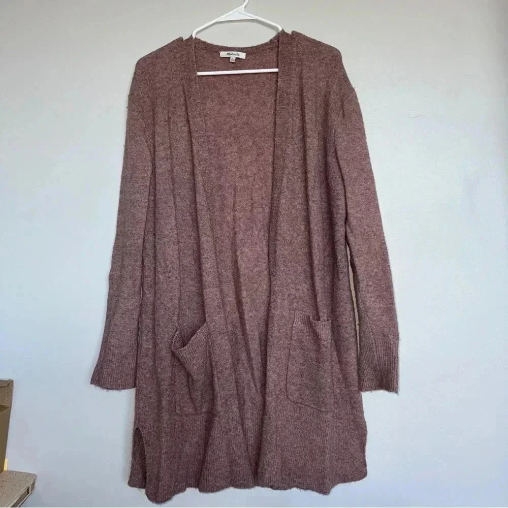 Madewell Kent Cardigan Long Sweater in Coziest Yarn Purple Pink Womens Size S - Picture 2 of 7